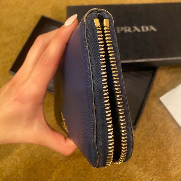 Prada Long leather wallet navy blue - Picture 10 of 14
